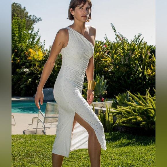 ZARA COLLECTION EMBROIDERED ASYMMETRIC DRESS - Picture 1 of 9